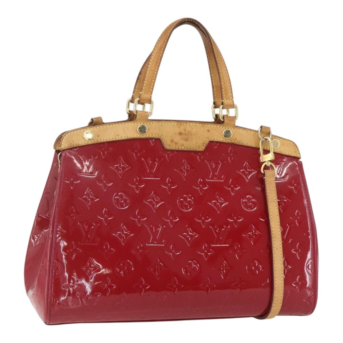 Louis Vuitton Brea Handbag Monogram Vernis Red Patent_Leather Handbag
