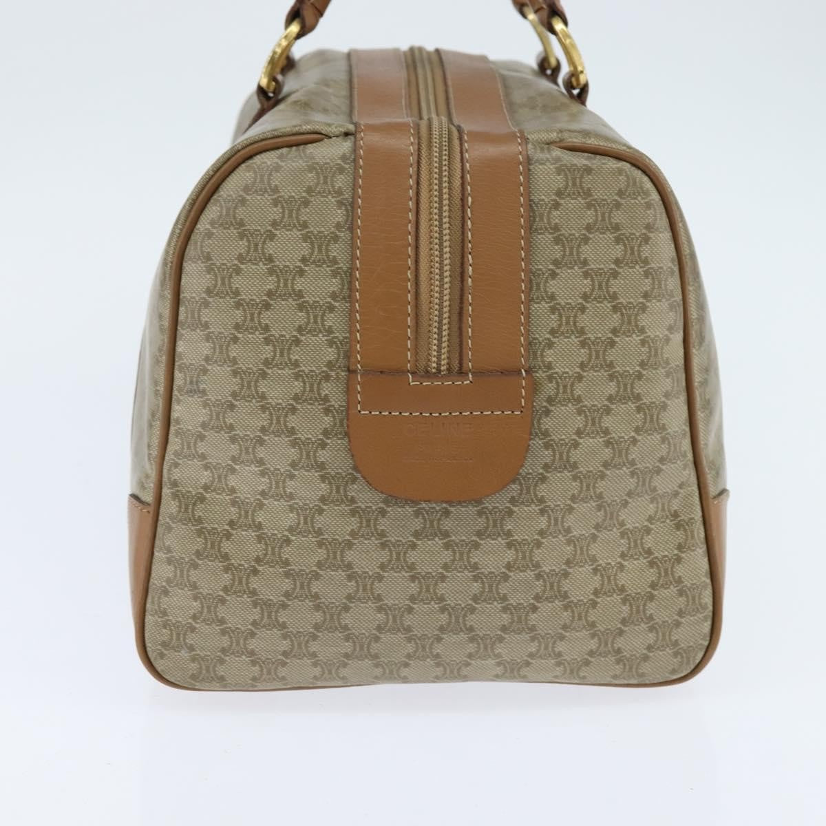 Celine Vintage Macadam Boston Bag Canvas Beige Canvas Travel Bag Bag