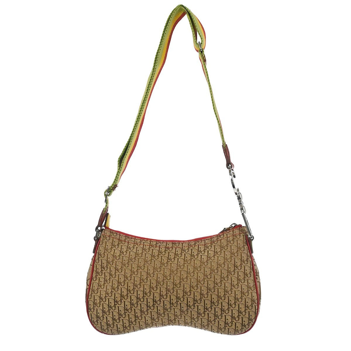 Christian Dior Vintage Rasta Saddle Messenger Bag Diorissimo Canvas Multicolour Canvas Shoulder Bag Bag (Pre-Owned)