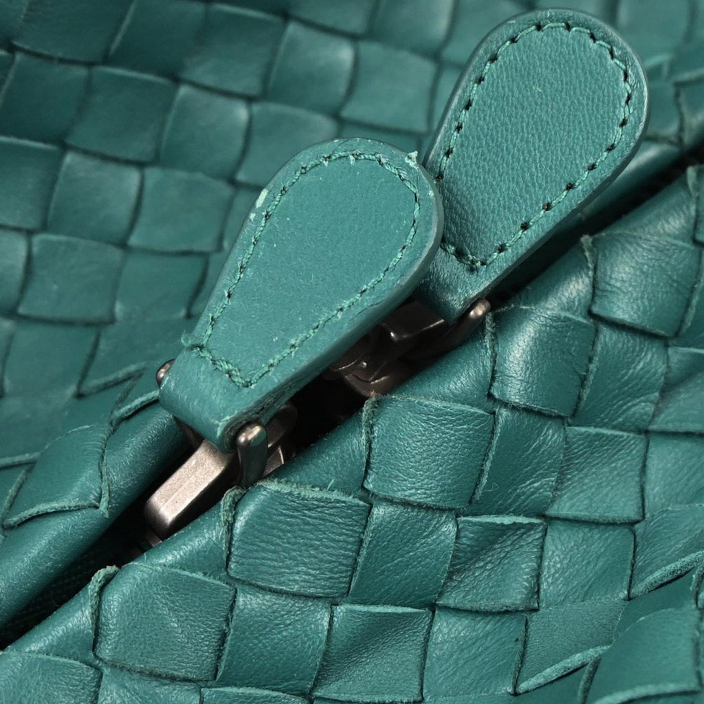 Bottega Veneta Zip Cube Messenger Intrecciato Nappa Green Leather Shoulder Bag Bag