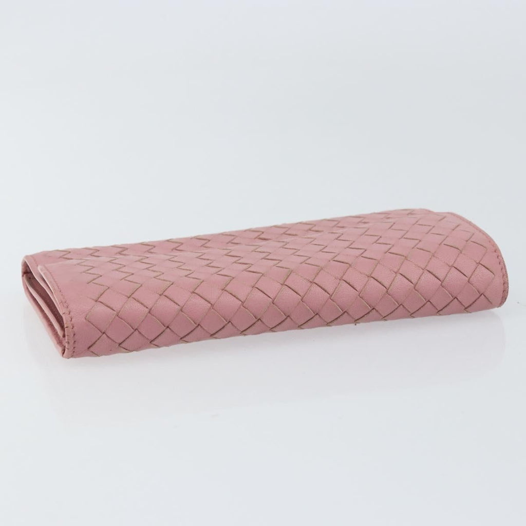 Bottega Veneta Intrecciato Long Zip  Wallet Leather Pink Leather Wallets Accessory