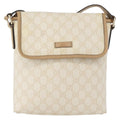Gucci Flap Messenger Gg Coated Canvas Beige Canvas Shoulder Bag Bag (Pre-Owned)