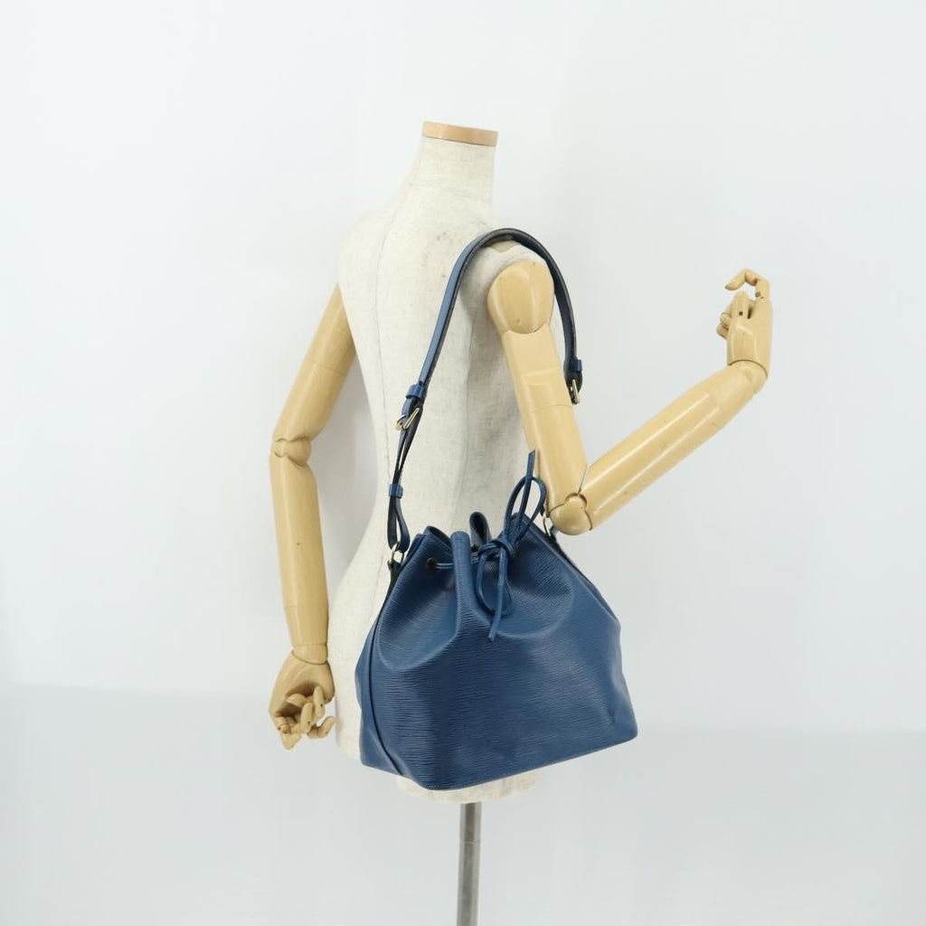 Louis Vuitton Petit Noe Handbag Epi Leather Blue Leather Shoulder Bag