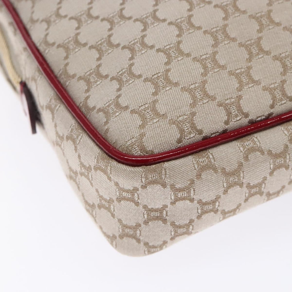 Celine Vintage Macadam Shoulder Bag Canvas Beige Canvas Shoulder Bag Bag