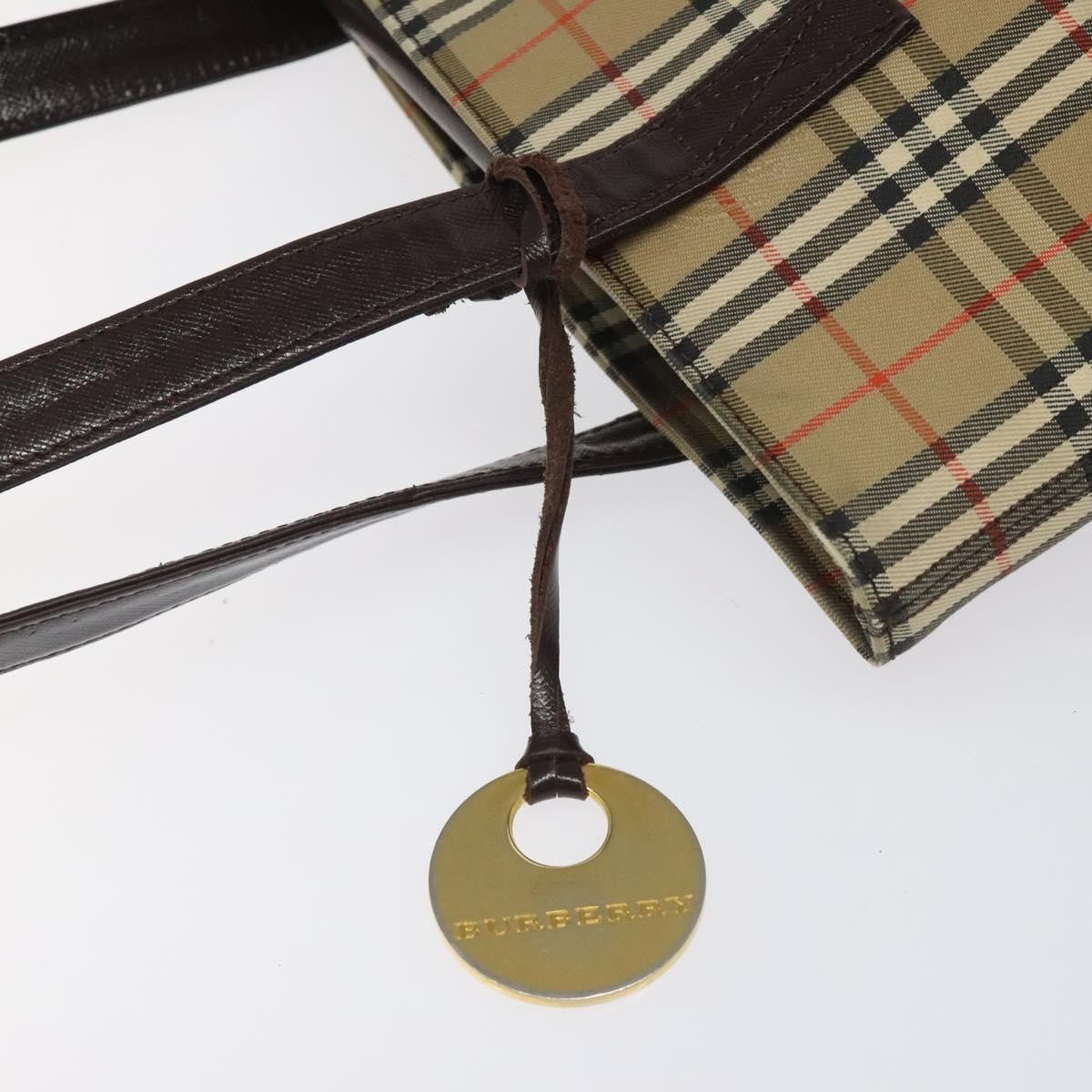 Burberry Nova Check Tote Canvas And Leather Beige Canvas Tote Bag
