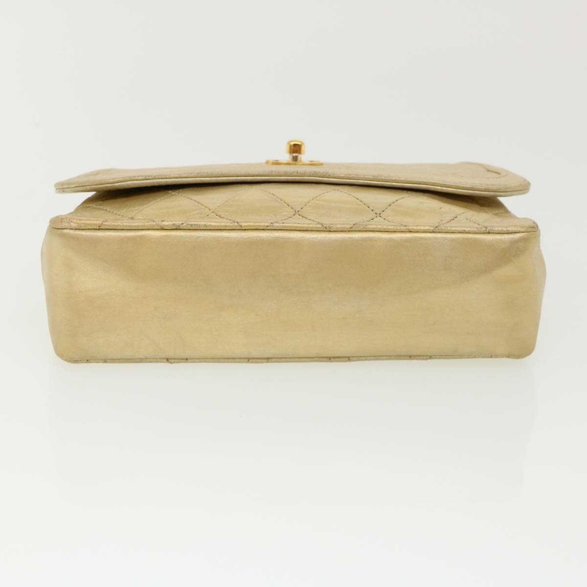 Chanel Vintage Cc Chain Flap Bag Quilted Lambskin Gold Leather Shoulder Bag Bag