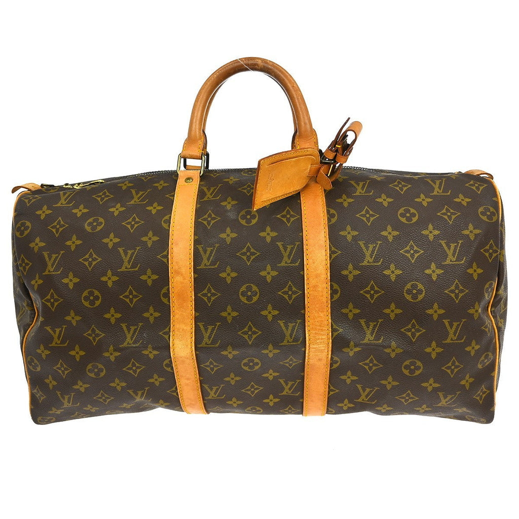 Louis Vuitton Keepall Bag Monogram Canvas Brown Canvas Travel Bag
