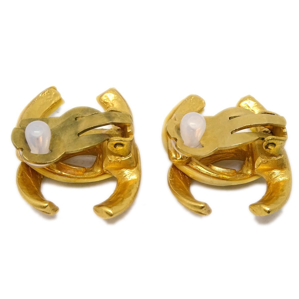 Chanel Cc Clip-On Earrings Metal Gold Gold_Plated Earrings Jewelry