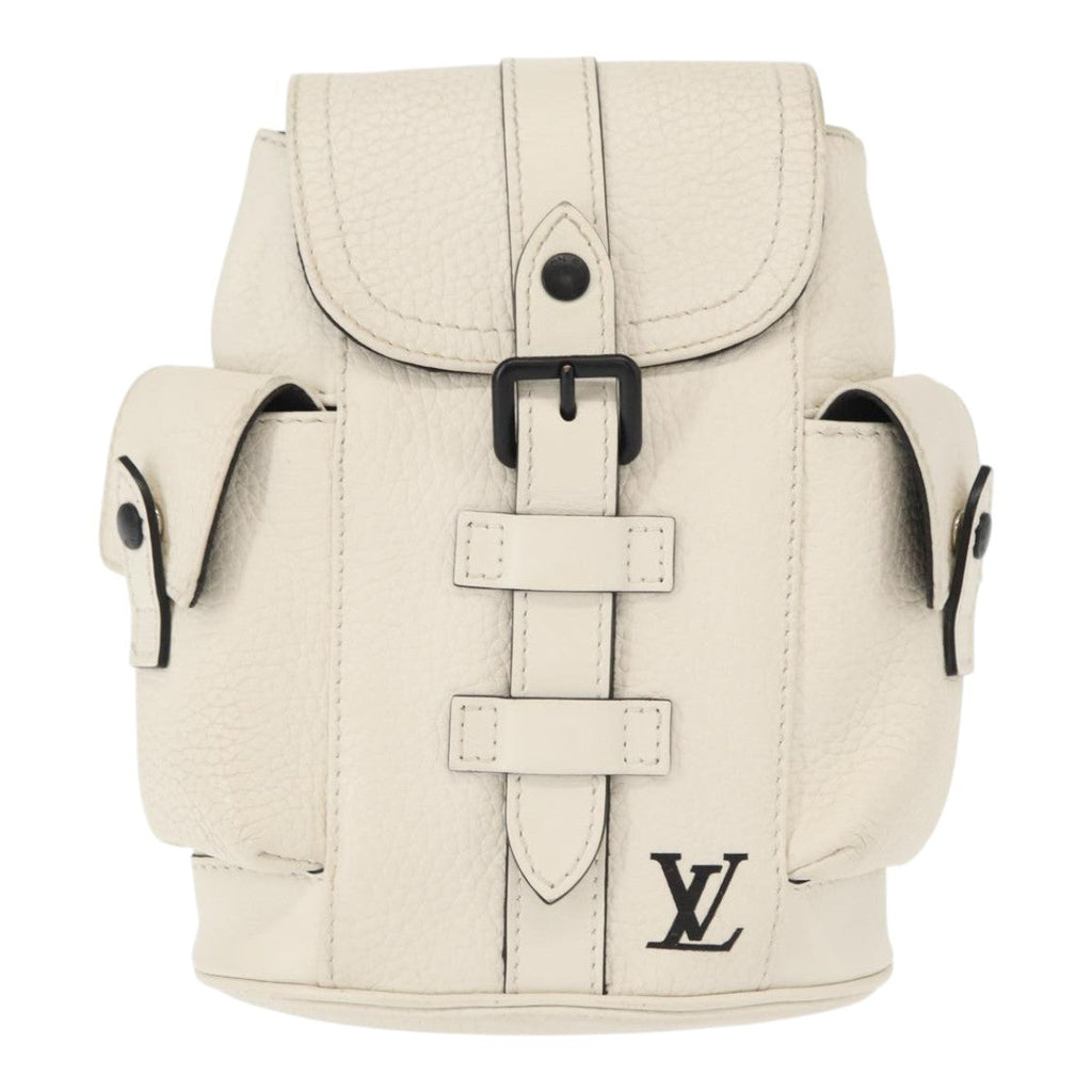 Louis Vuitton Christopher Backpack Taurillon Leather White Leather Shoulder Bag