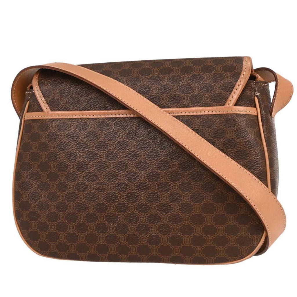 Celine Macadam Shoulder Bag Canvas Brown Pvc Shoulder Bag Bag