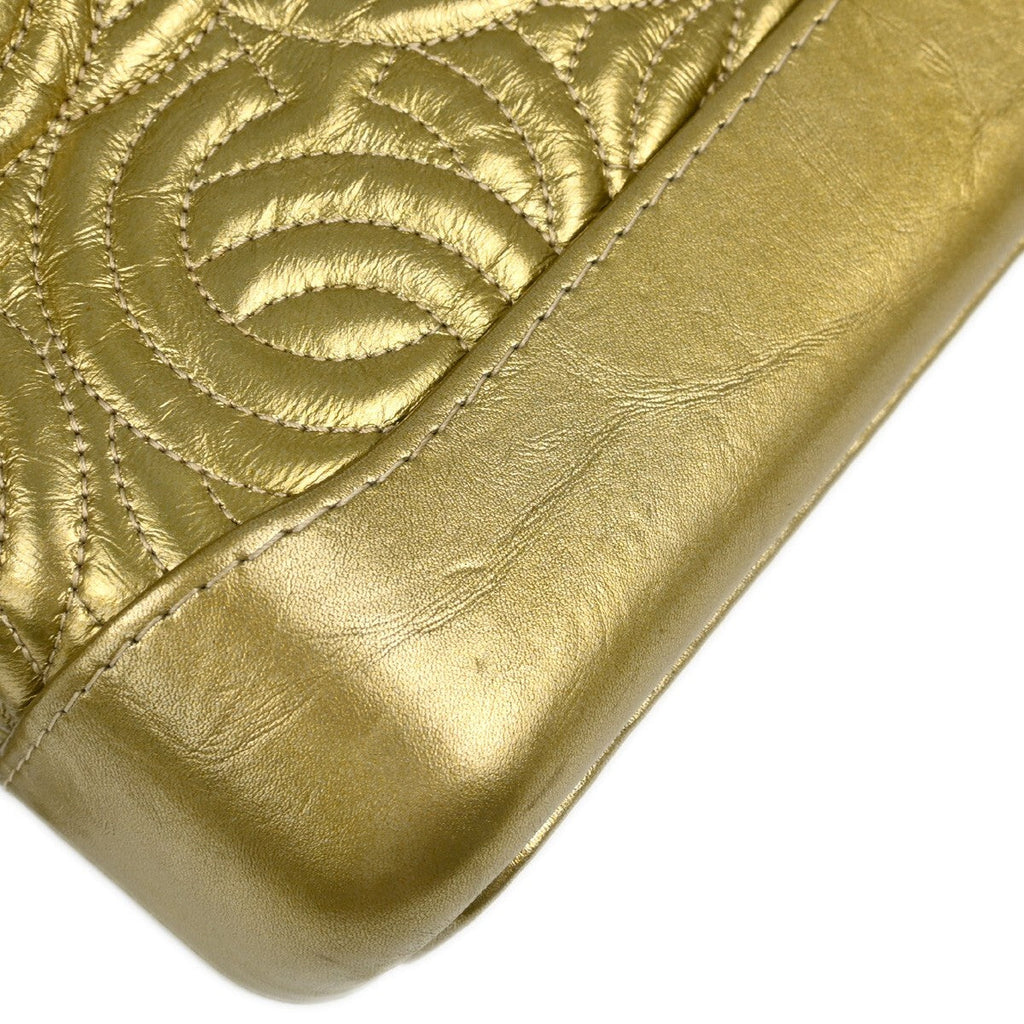 Chanel Gabrielle Hobo Quilted Metallic Aged Calfskin Gold Leather Shoulder Bag Bag