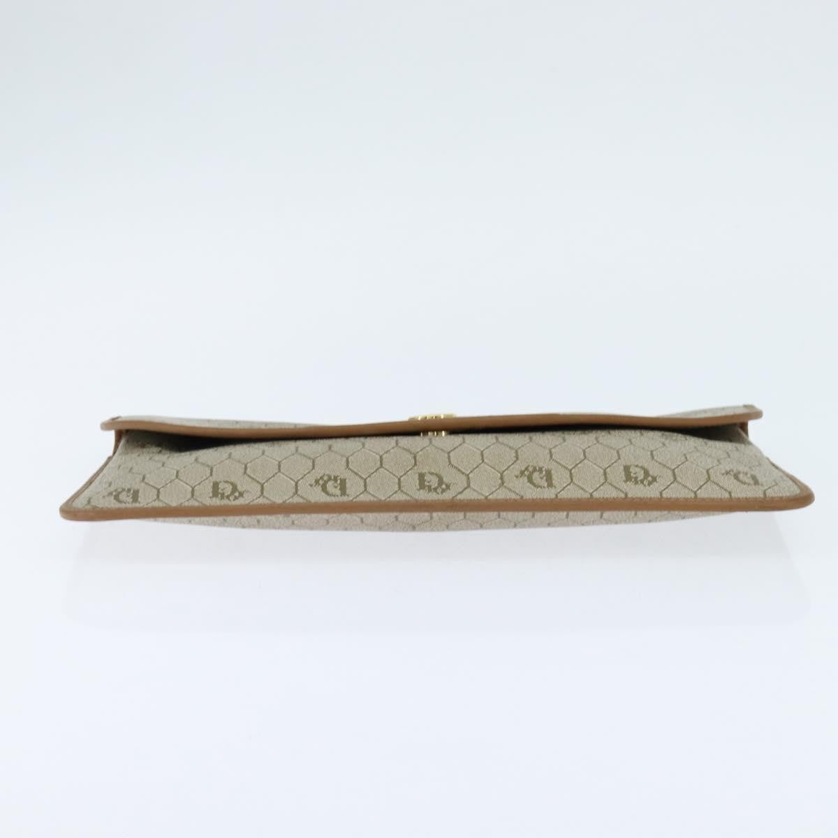 Christian Dior Vintage Honeycomb Clutch Canvas Beige Canvas Clutche & Pouche Bag (Pre-Owned)