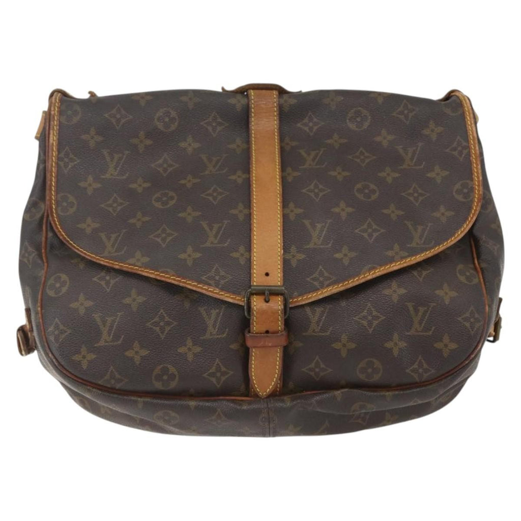 Louis Vuitton Saumur Handbag Monogram Canvas Brown Canvas Shoulder Bag