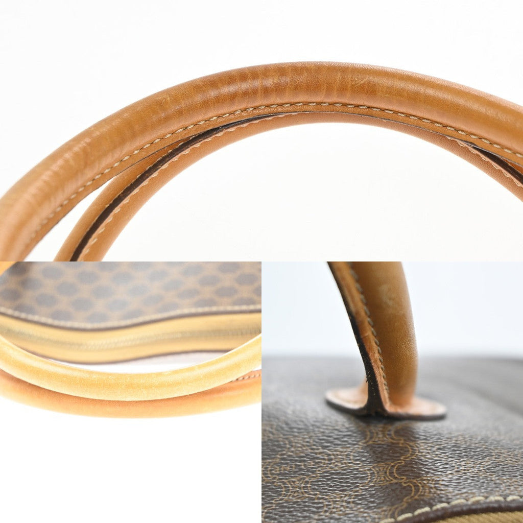 Celine Macadam Handbag Macadam With Leather Brown Pvc Handbag