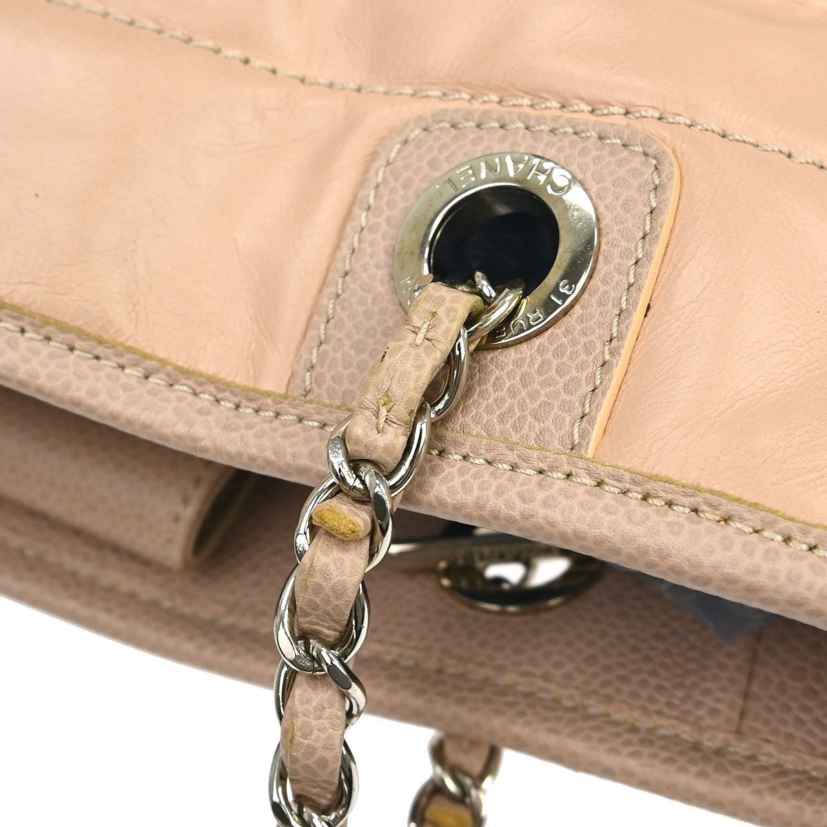 Chanel North South Deauville Tote Leather Pink Leather Tote Bag Bag