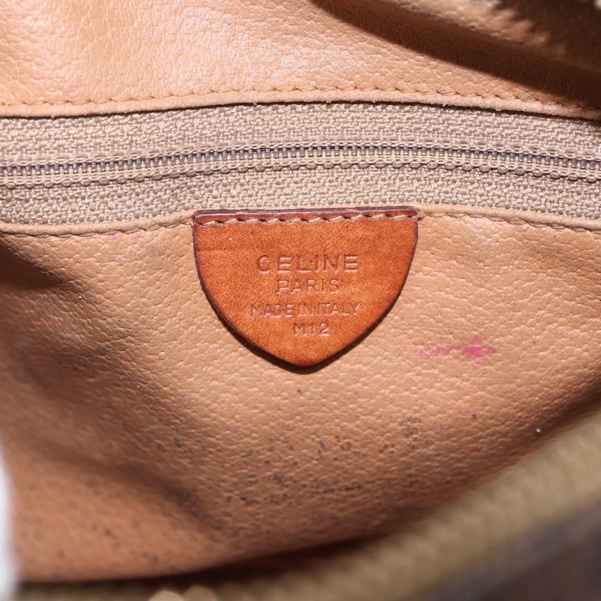 Celine Vintage Macadam Shoulder Bag Canvas And Leather Brown Canvas Shoulder Bag Bag