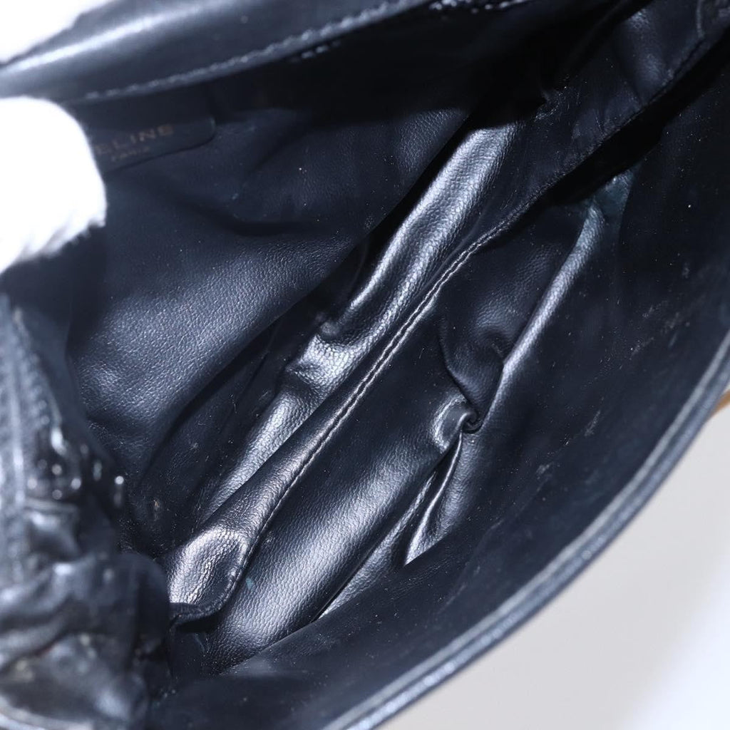 Celine Flap Shoulder Bag Leather Black Leather Shoulder Bag Bag