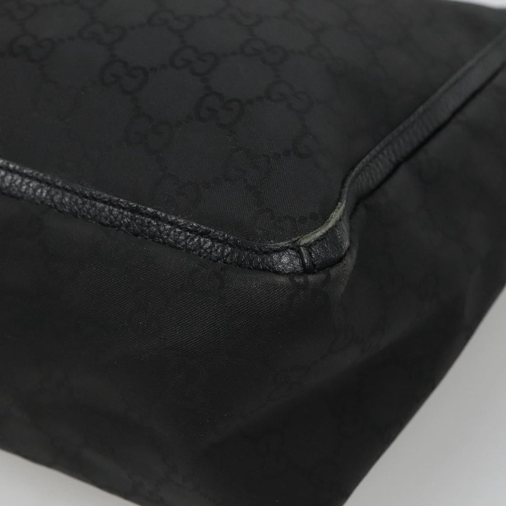 Gucci Abbey Pocket Tote Gg Canvas Black Canvas Tote Bag Bag (Pre-Owned)