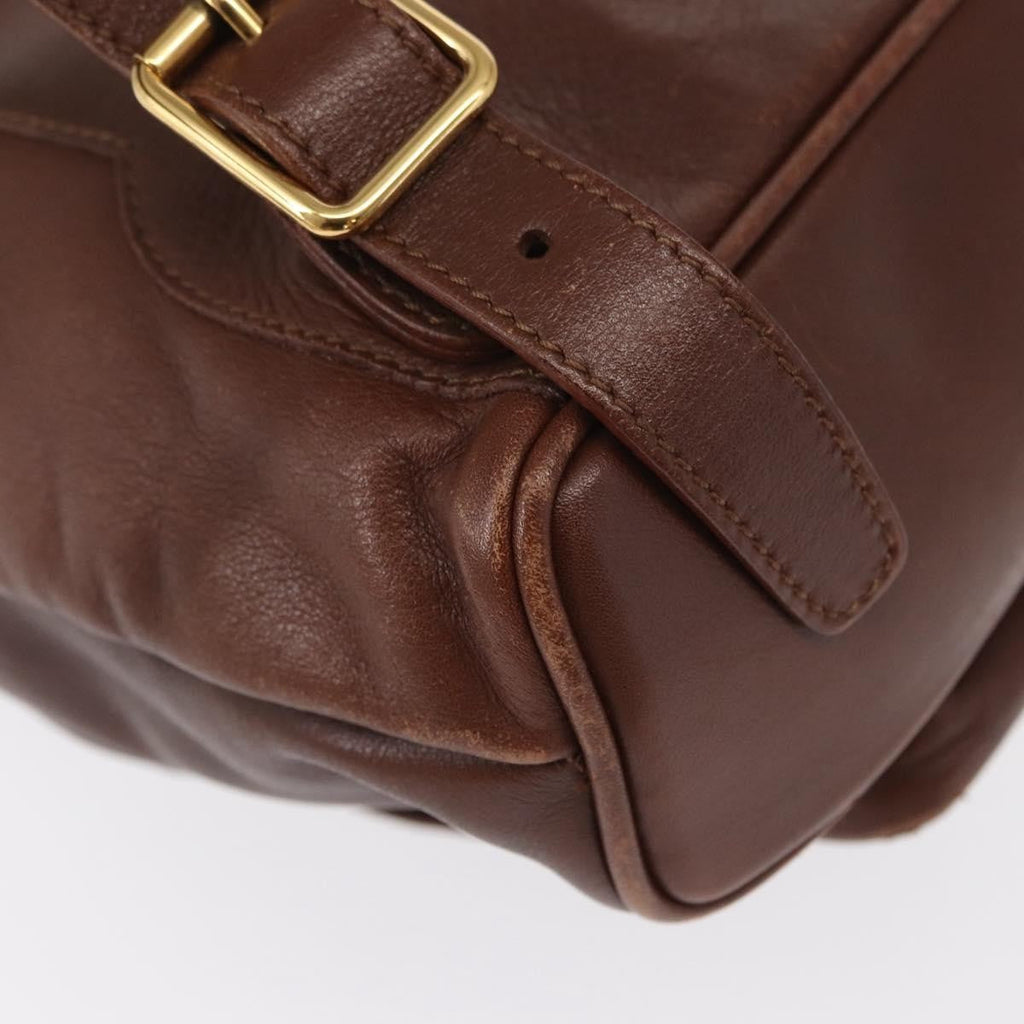 Gucci Vintage Bamboo Backpack Leather Brown Leather Backpack Bag (Pre-Owned)