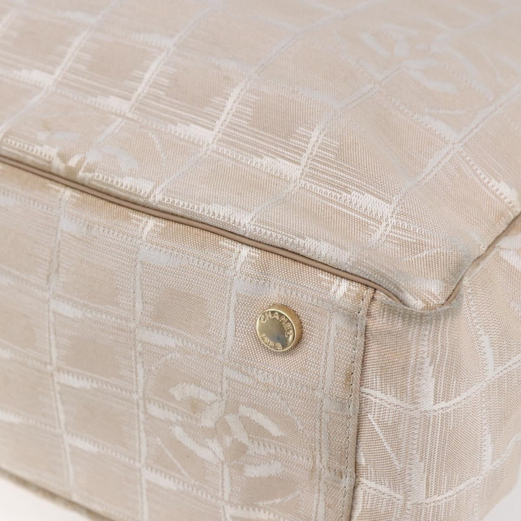 Chanel Travel Line Tote Nylon Beige Nylon Tote Bag Bag