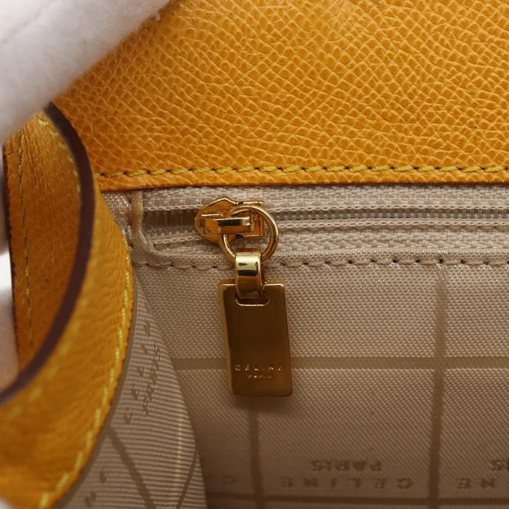 Celine Vintage Shoulder Bag Leather Yellow Leather Shoulder Bag Bag