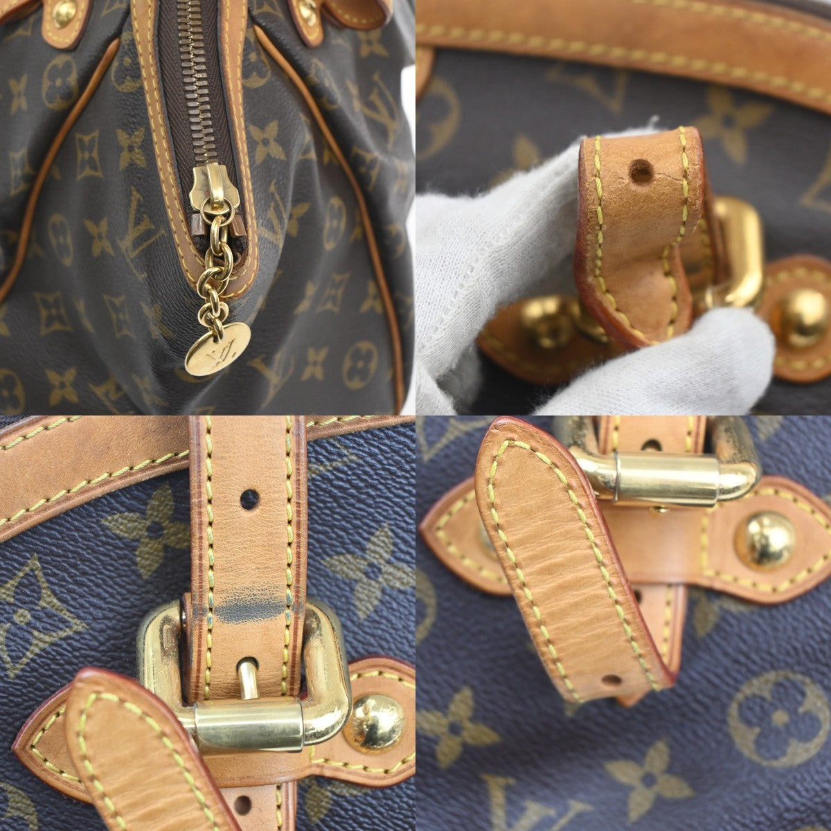 Louis Vuitton Tivoli Handbag Monogram Canvas Brown Canvas Shoulder Bag
