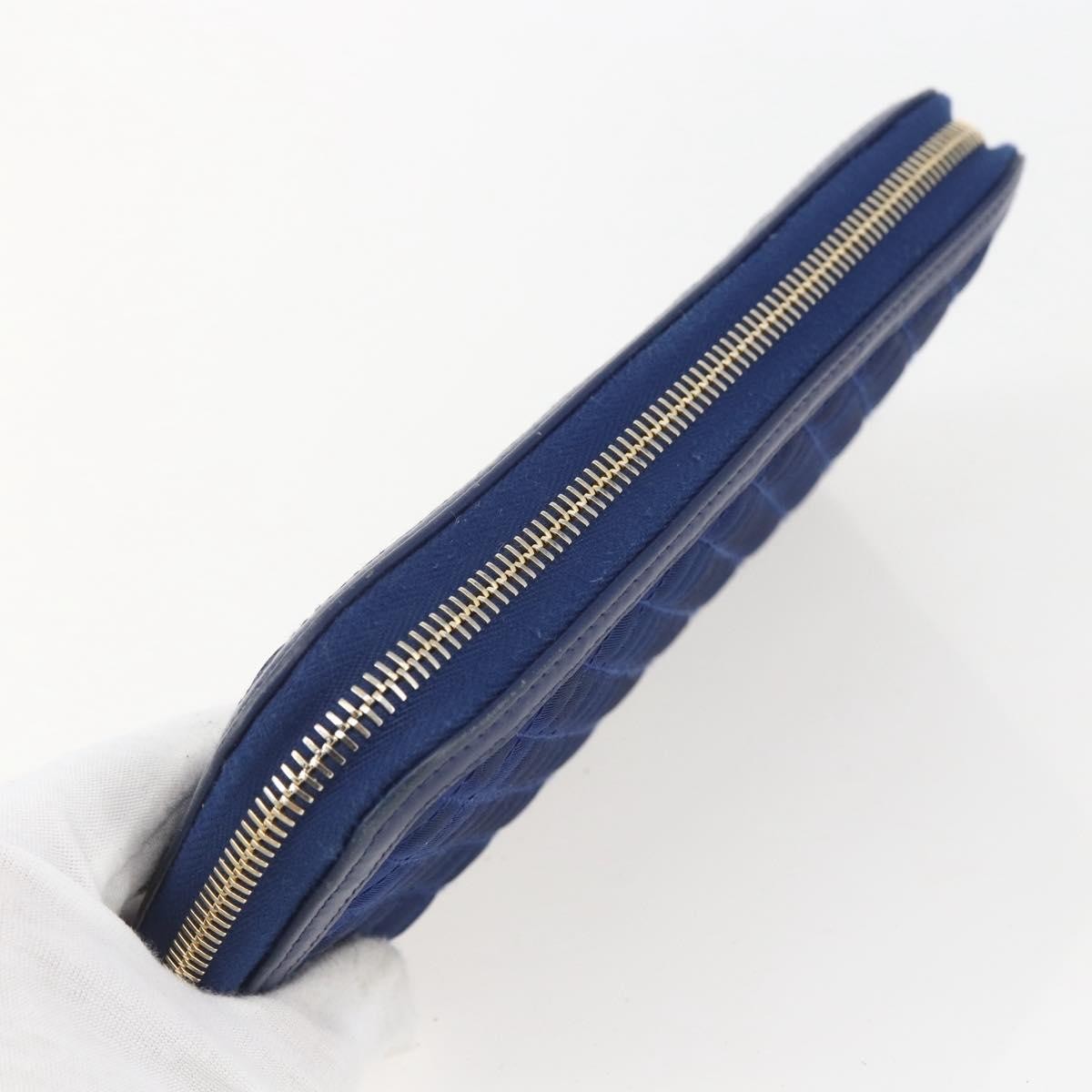 Prada Zip Around Organizer Wallet Saffiano Leather With Applique Blue Leather Wallets Accessory
