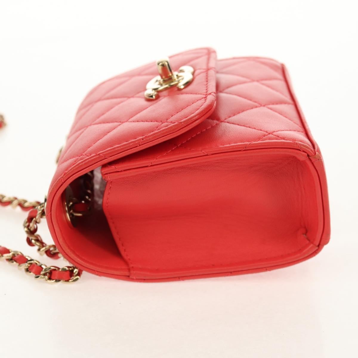 Chanel Trendy Cc Clutch With Chain Quilted Lambskin Red Leather Clutche & Pouche Bag