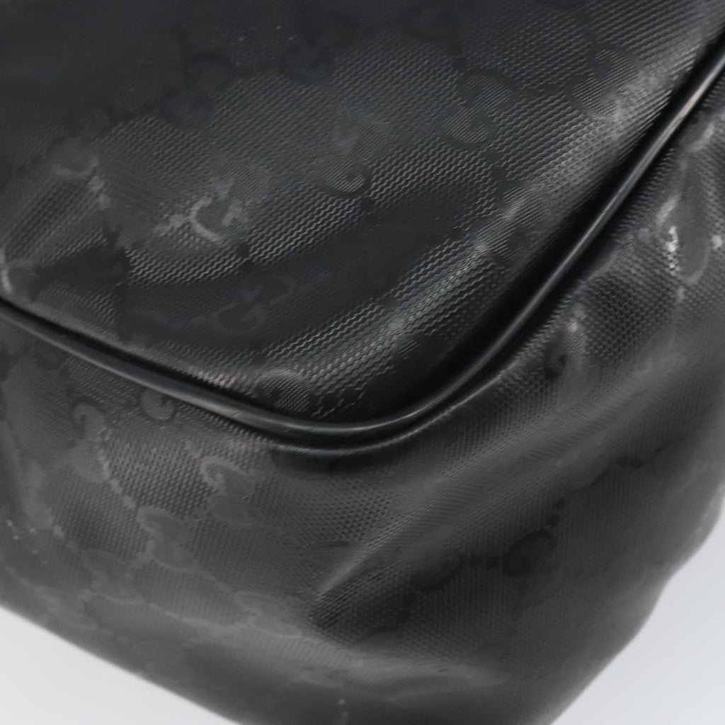 Gucci Zip Messenger Bag Gg Imprime Black Canvas Shoulder Bag Bag (Pre-Owned)
