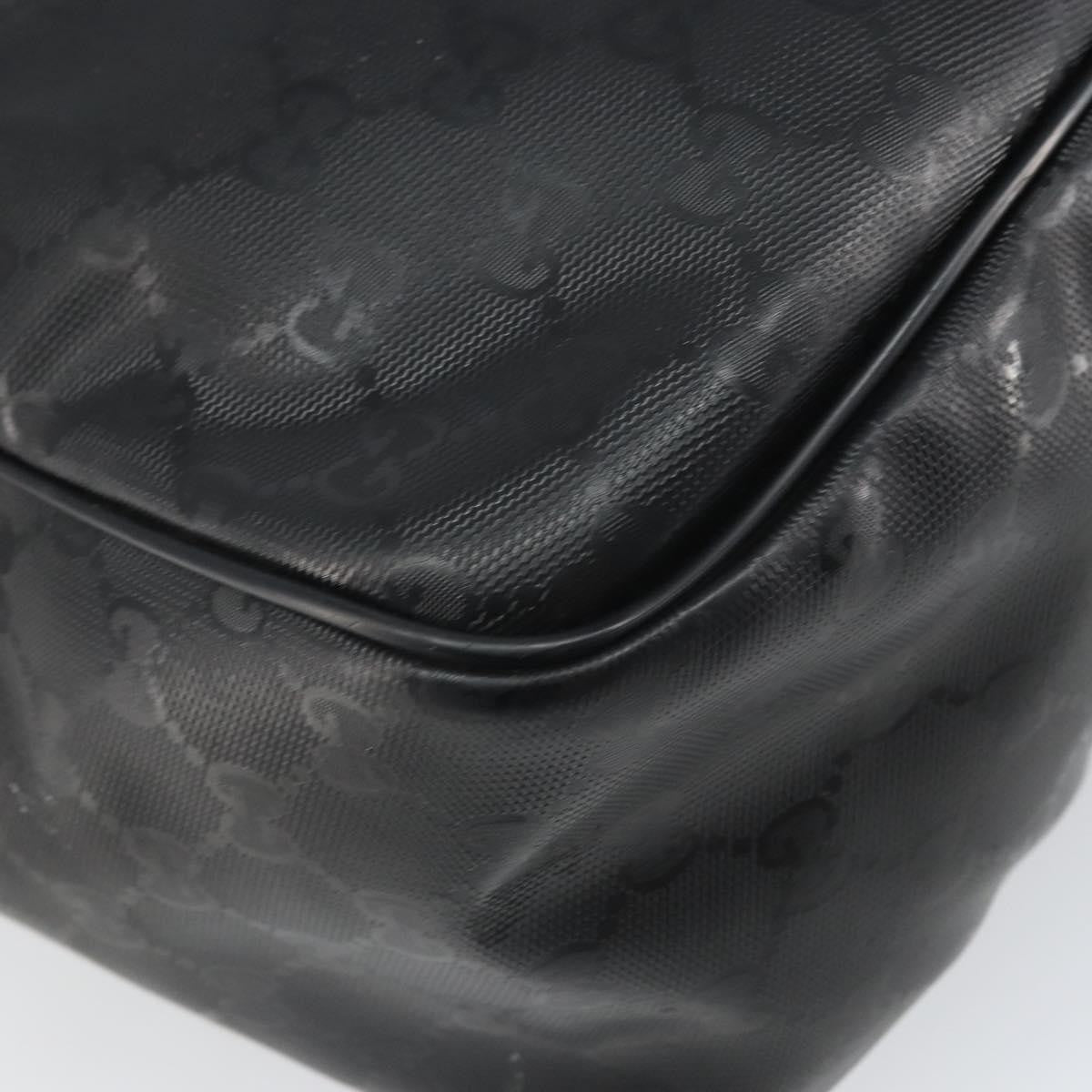 Gucci Zip Messenger Bag Gg Imprime Black Canvas Shoulder Bag Bag (Pre-Owned)