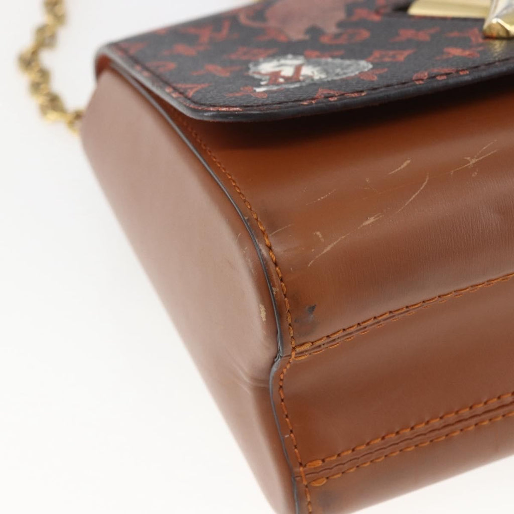 Louis Vuitton Twist Handbag Limited Edition Grace Coddington Catogram Canvas Brown Canvas Shoulder Bag