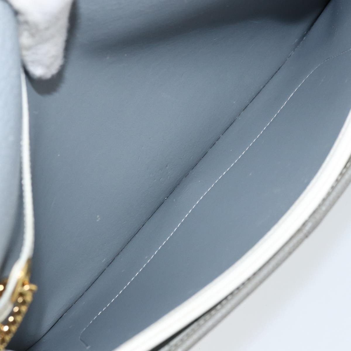 Christian Dior Vintage Honeycomb Chain Canvas White Canvas Shoulder Bag Bag (Pre-Owned)