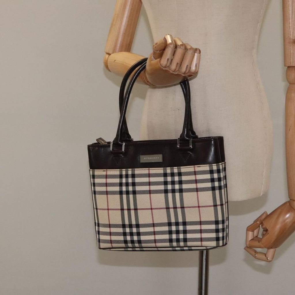 Burberry Nova Check Handbag Nova Check Canvas And Leather Beige Canvas Handbag