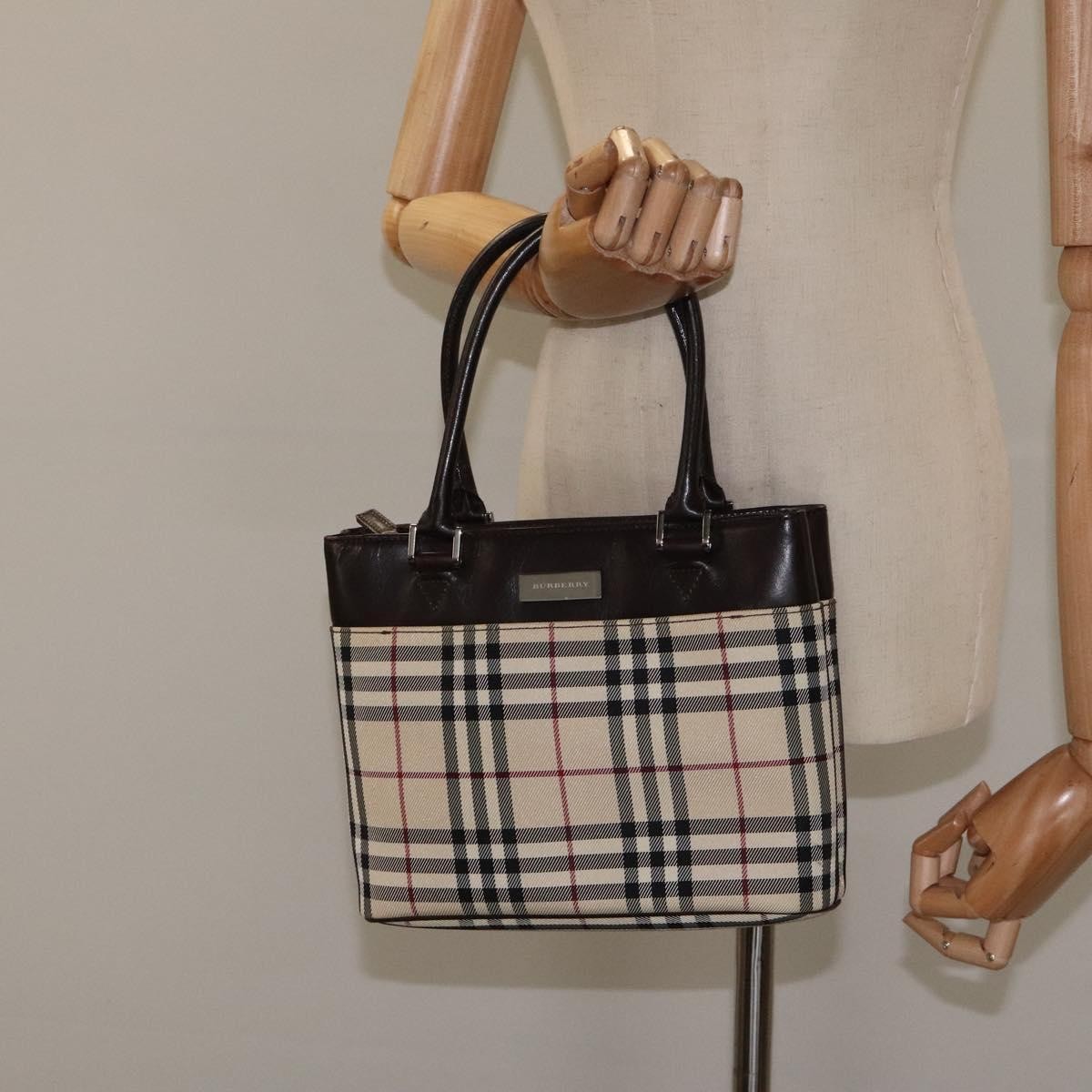 Burberry Nova Check Handbag Nova Check Canvas And Leather Beige Canvas Handbag