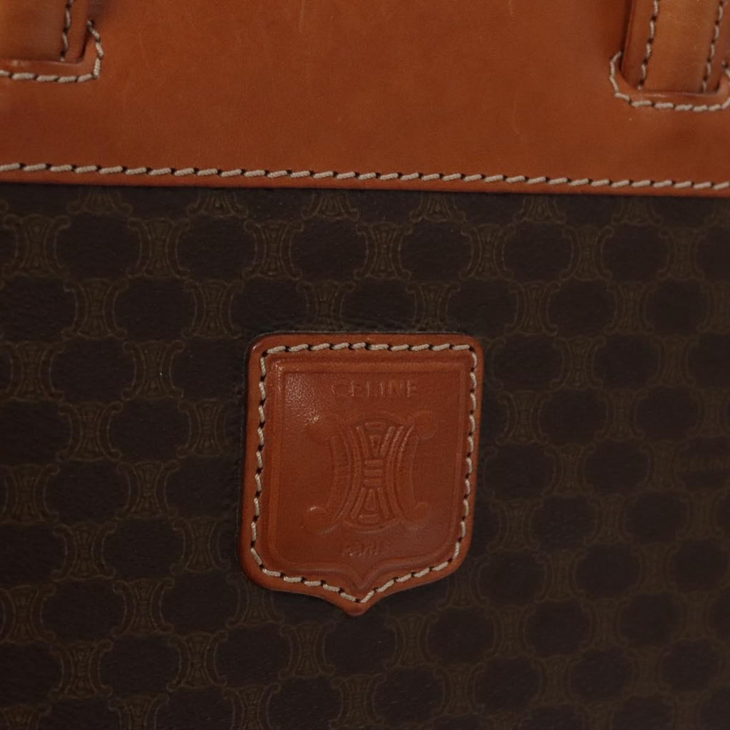 Celine Macadam Briefcase Canvas And Leather Brown Canvas Briefcase Bag