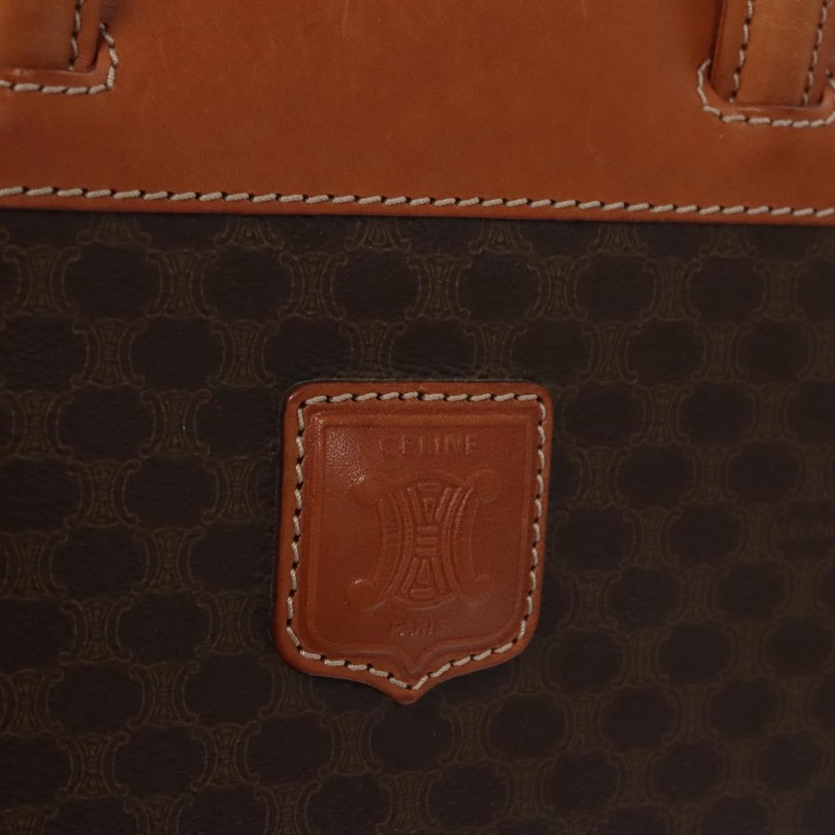 Celine Macadam Briefcase Canvas And Leather Brown Canvas Briefcase Bag