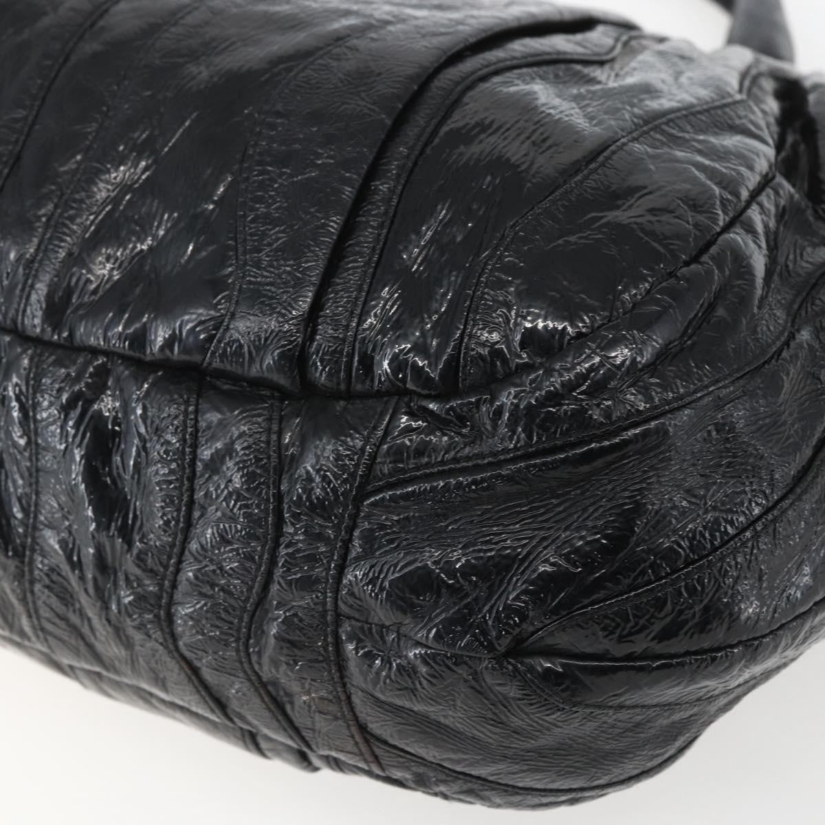 Prada Waves Hobo Leather And Tessuto Black Leather Handbag