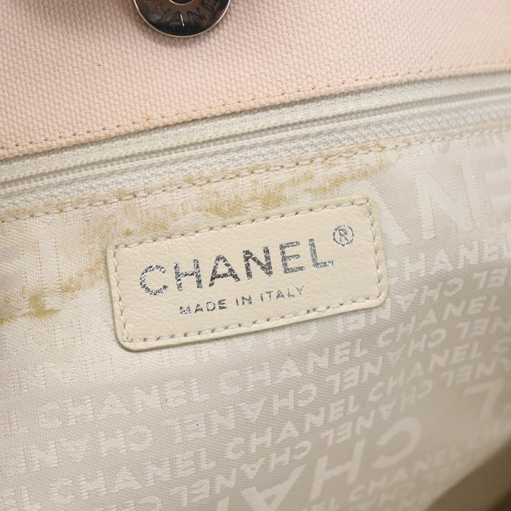 Chanel Vintage Cruise Line No.5 Tote Quilted Canvas Pink Canvas Tote Bag Bag