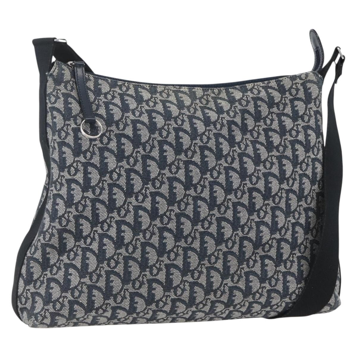 Christian Dior Vintage Trotter Shoulder Bag Canvas Navy Canvas Shoulder Bag Bag (Pre-Owned)