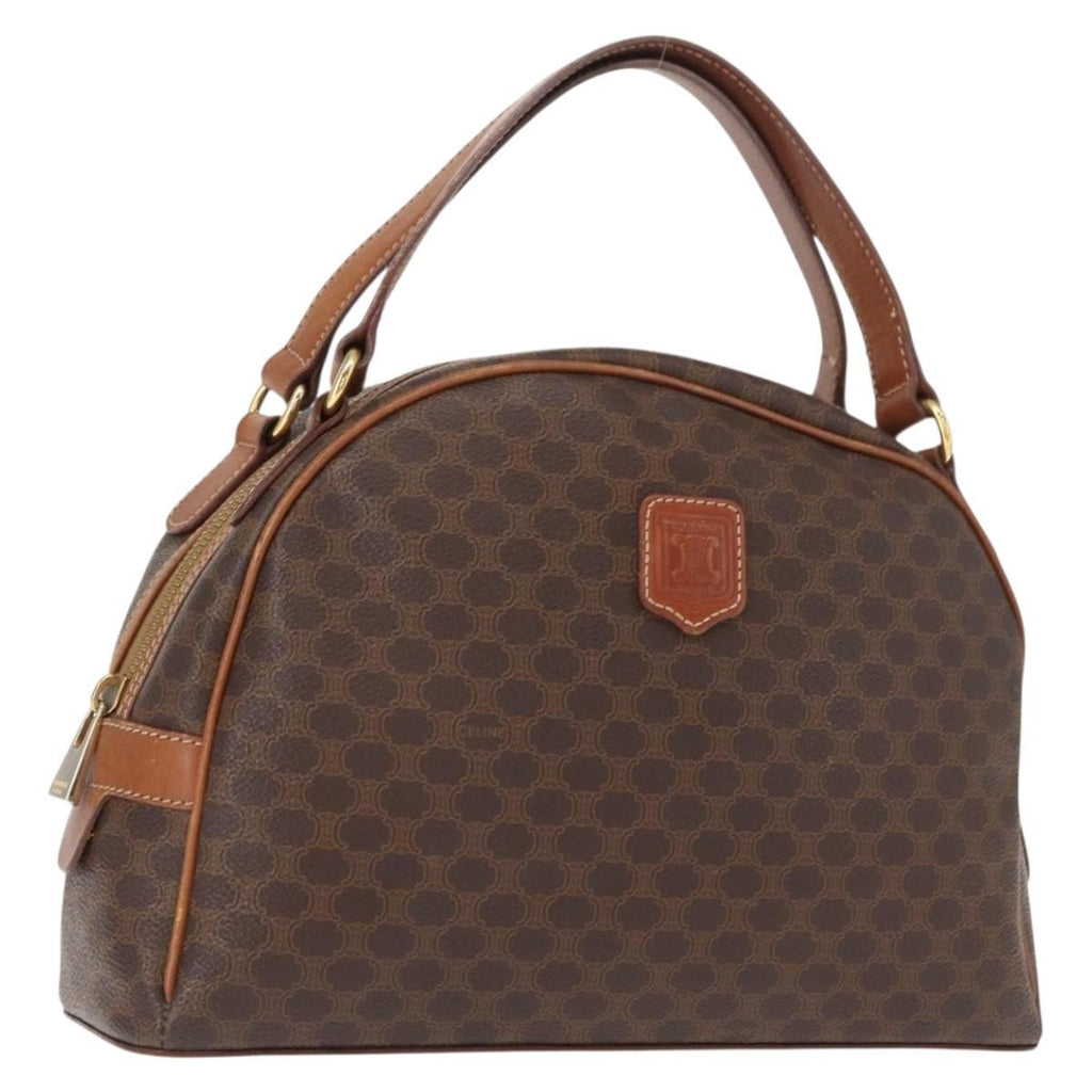 Celine Vintage Macadam Handbag Canvas And Leather Brown Canvas Handbag