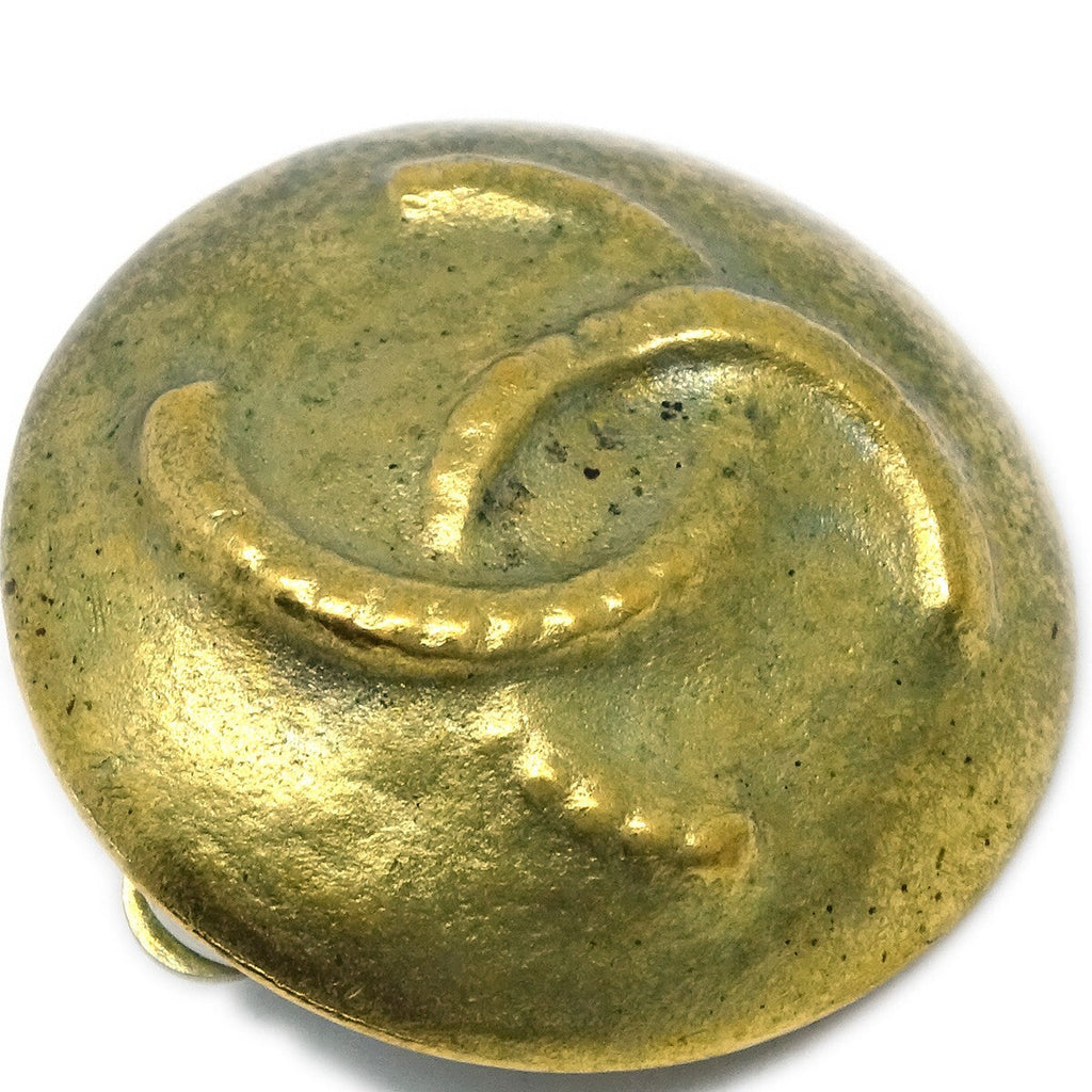 Chanel Vintage Cc Round Clip-On Earrings Metal Gold Gold_Plated Earrings Jewelry
