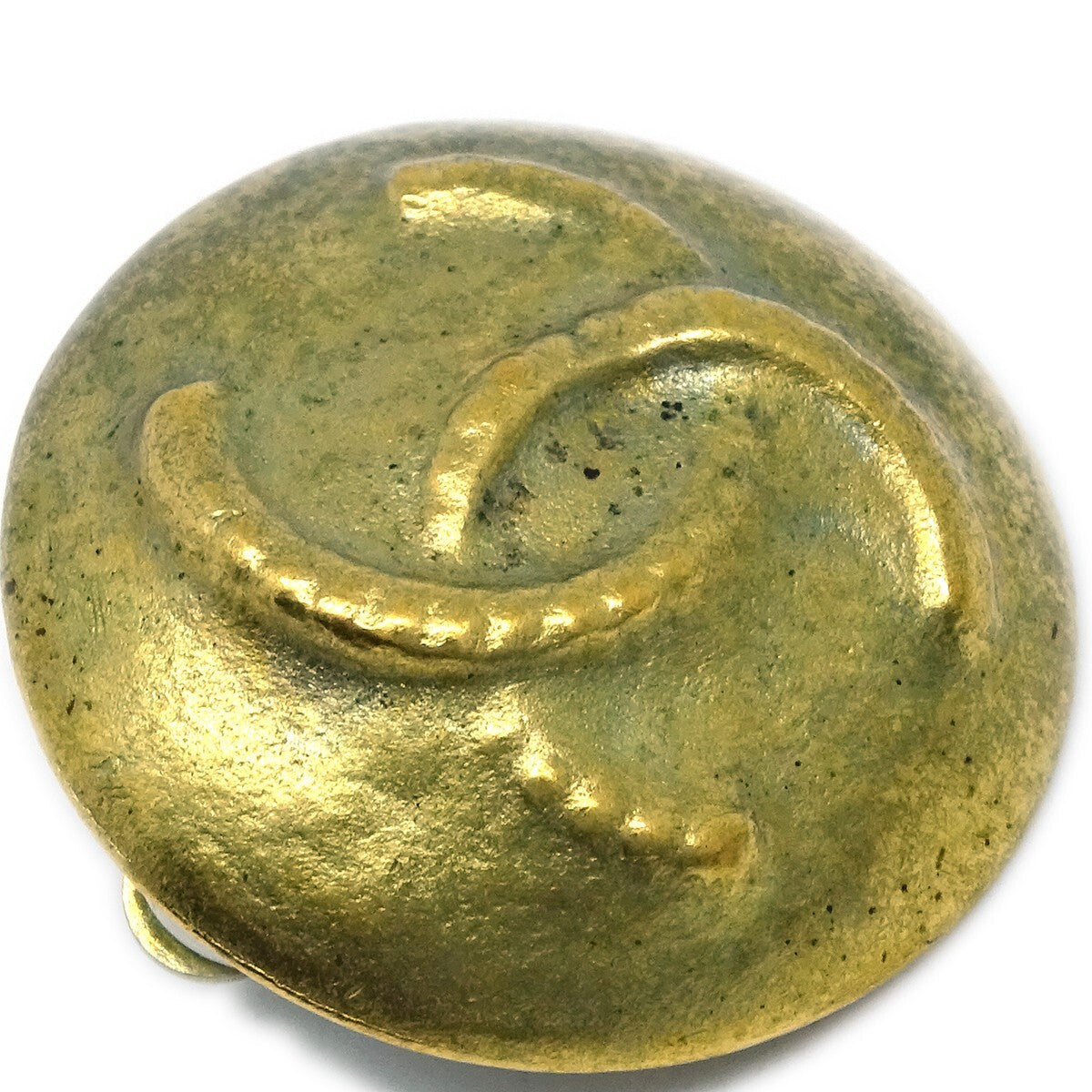 Chanel Vintage Cc Round Clip-On Earrings Metal Gold Gold_Plated Earrings Jewelry