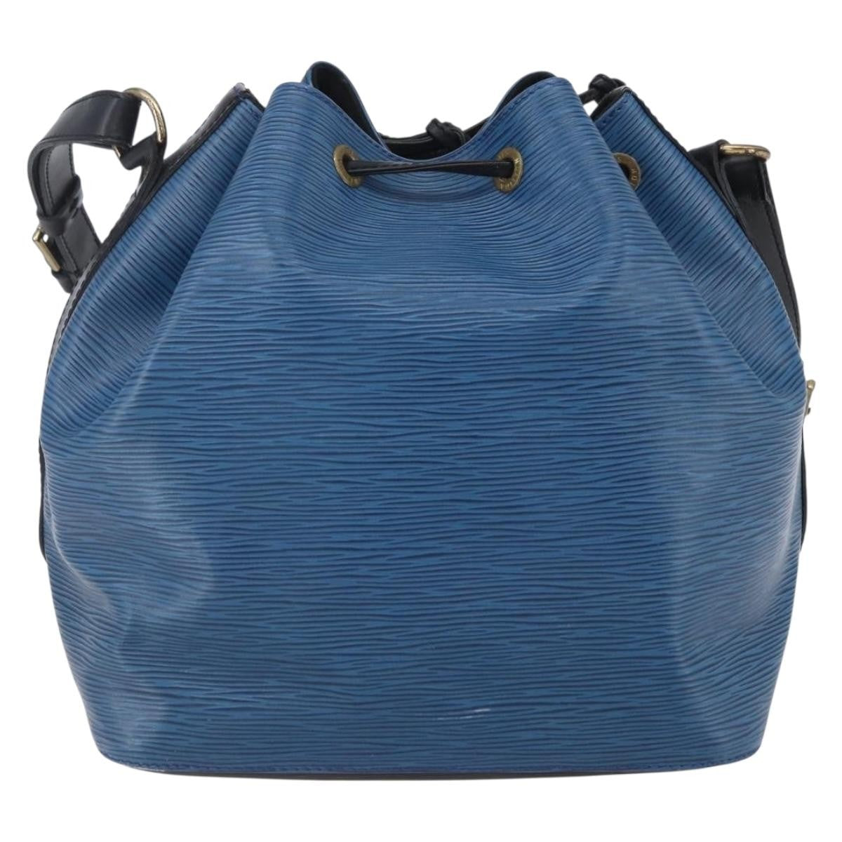 Louis Vuitton Petit Noe Handbag Epi Leather Blue Leather Shoulder Bag