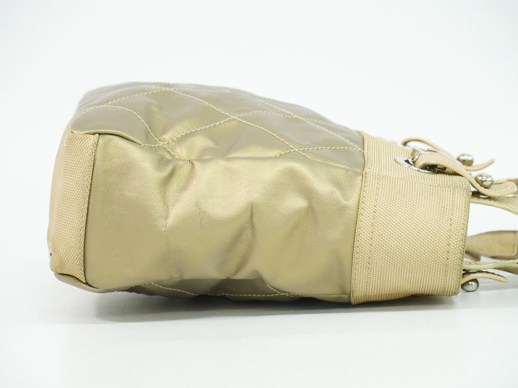 Chanel Biarritz Tote Quilted Coated Canvas Metallic Canvas Tote Bag Bag