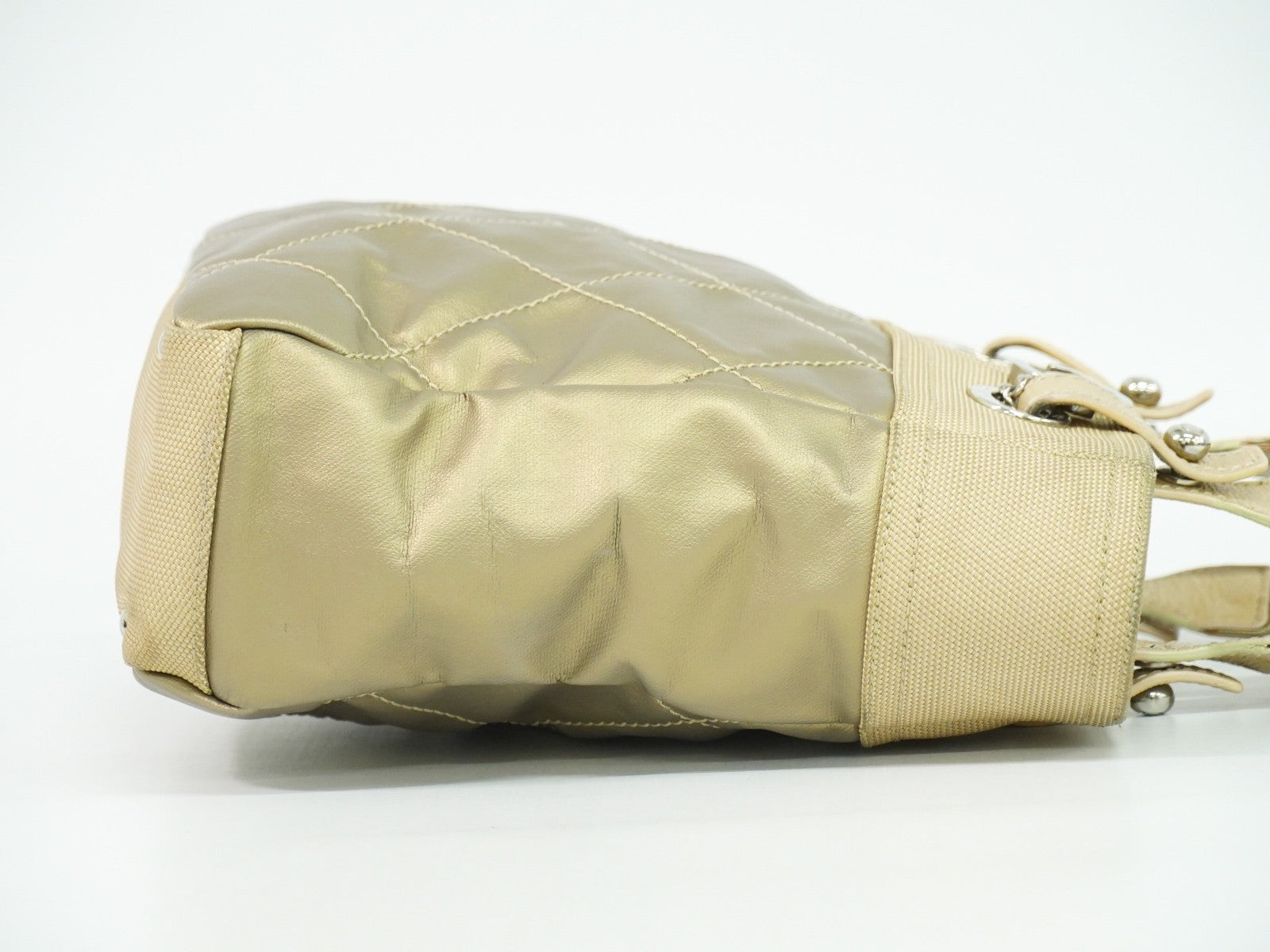Chanel Biarritz Tote Quilted Coated Canvas Metallic Canvas Tote Bag Bag