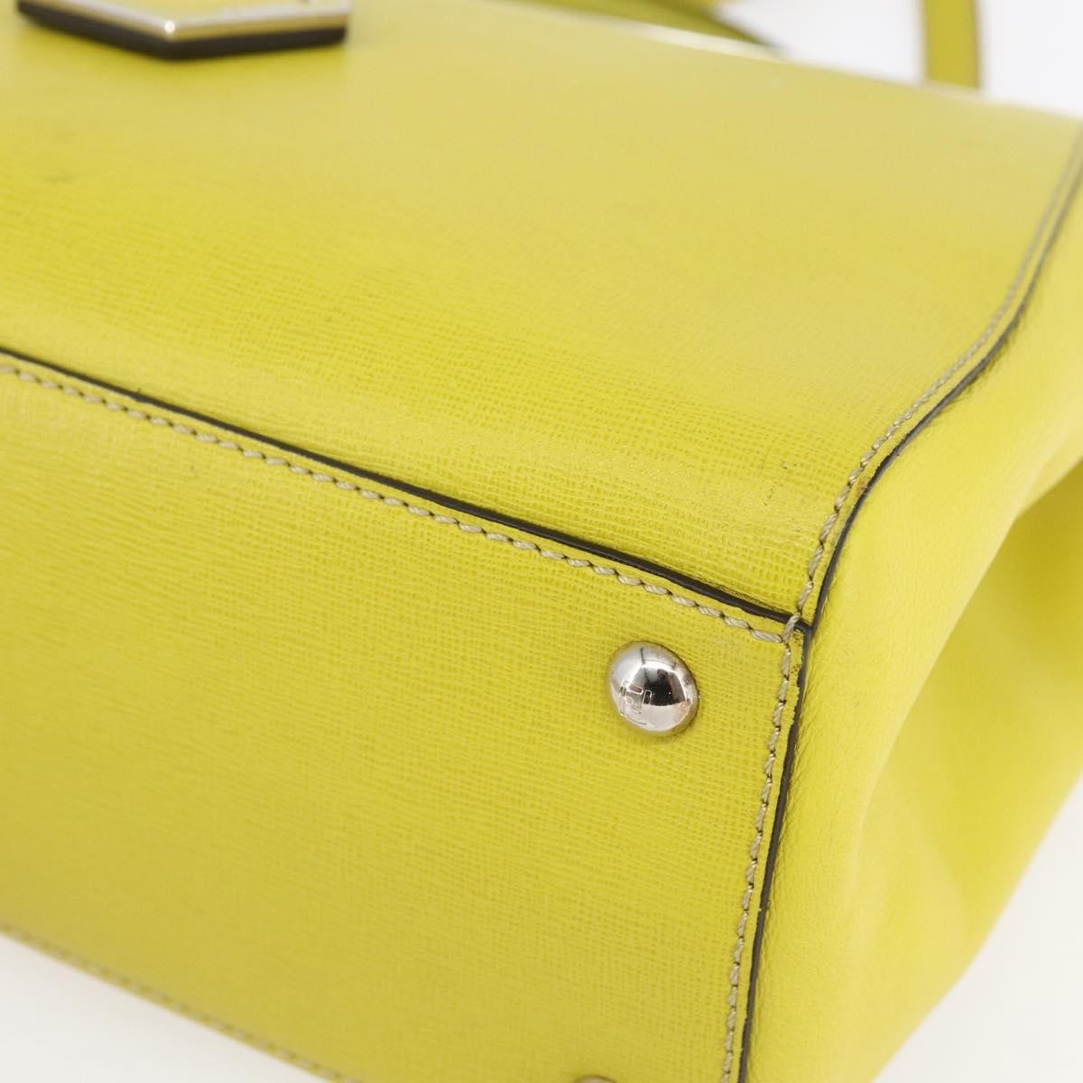 Fendi 2Jours Bag Leather Yellow Leather Handbag