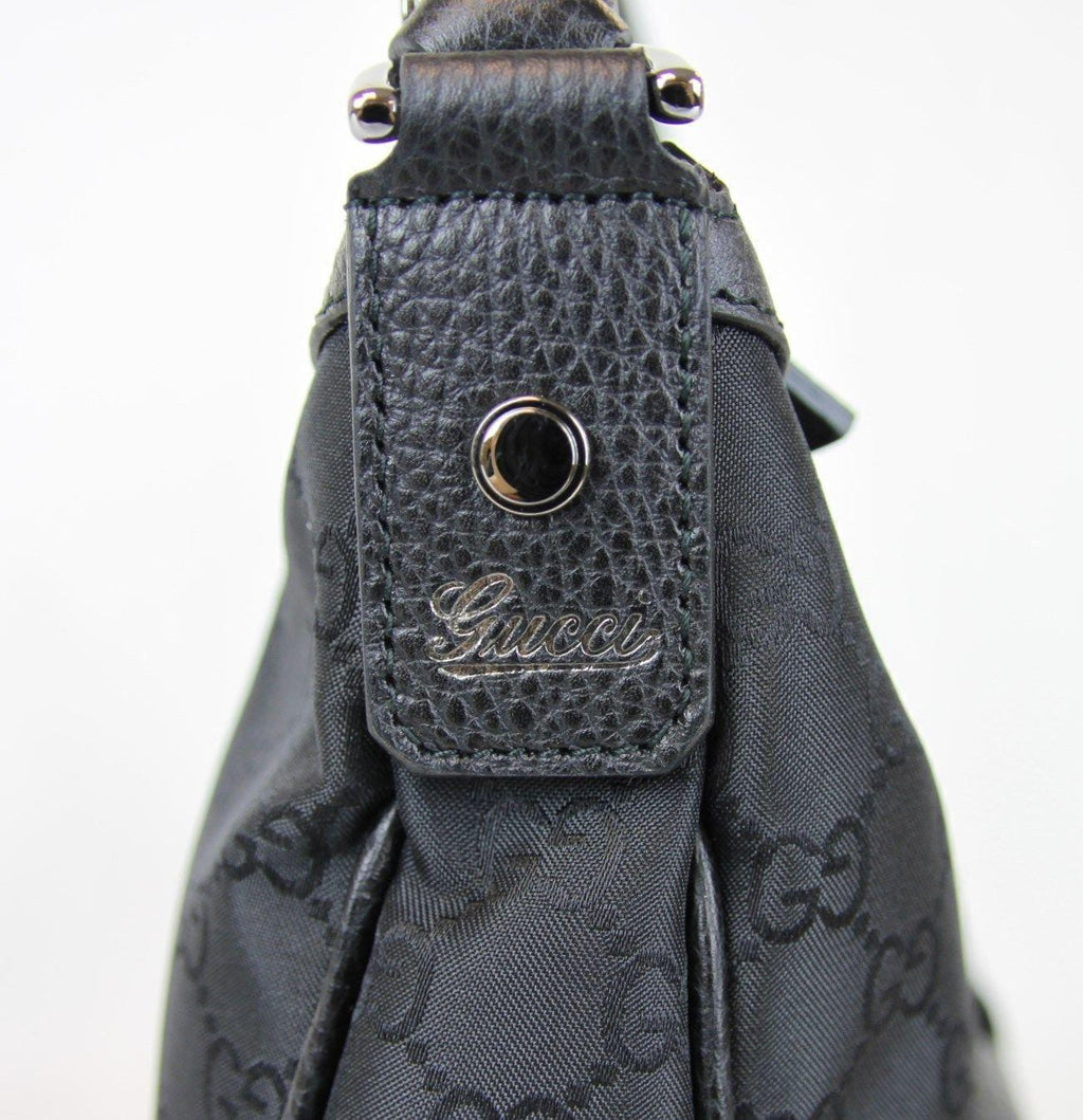 Gucci Gucci Abbey Hobo Bag Purse W/D Ring,Black Nylon 293581