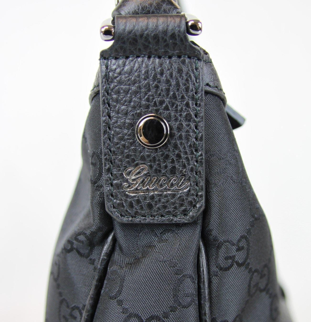 Gucci Gucci Abbey Hobo Bag Purse W/D Ring,Black Nylon 293581