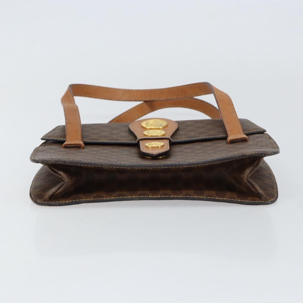 Celine Vintage Macadam Handbag Canvas And Leather Brown Canvas Handbag