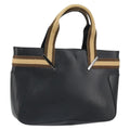 Gucci Vintage Web Tote Leather Black Leather Tote Bag Bag (Pre-Owned)